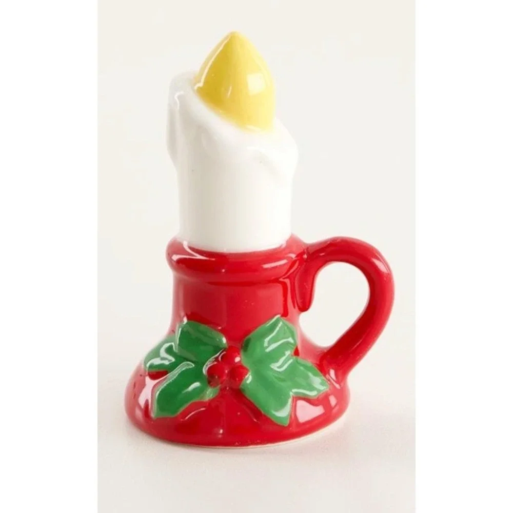 Cracker Barrel Christmas Candles Salt & Pepper Ceramic Shakers NWT 2026